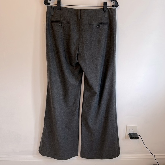 Theory Arthur Wide Leg Wool Trousers Heather Gray - Picture 2 of 9